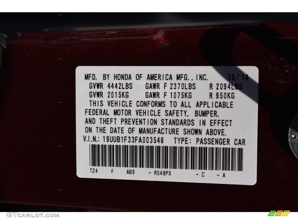 2015 TLX 2.4 - Basque Red Pearl II / Parchment photo #35