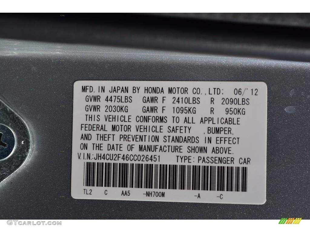 2012 TSX Sedan - Silver Moon / Ebony photo #34
