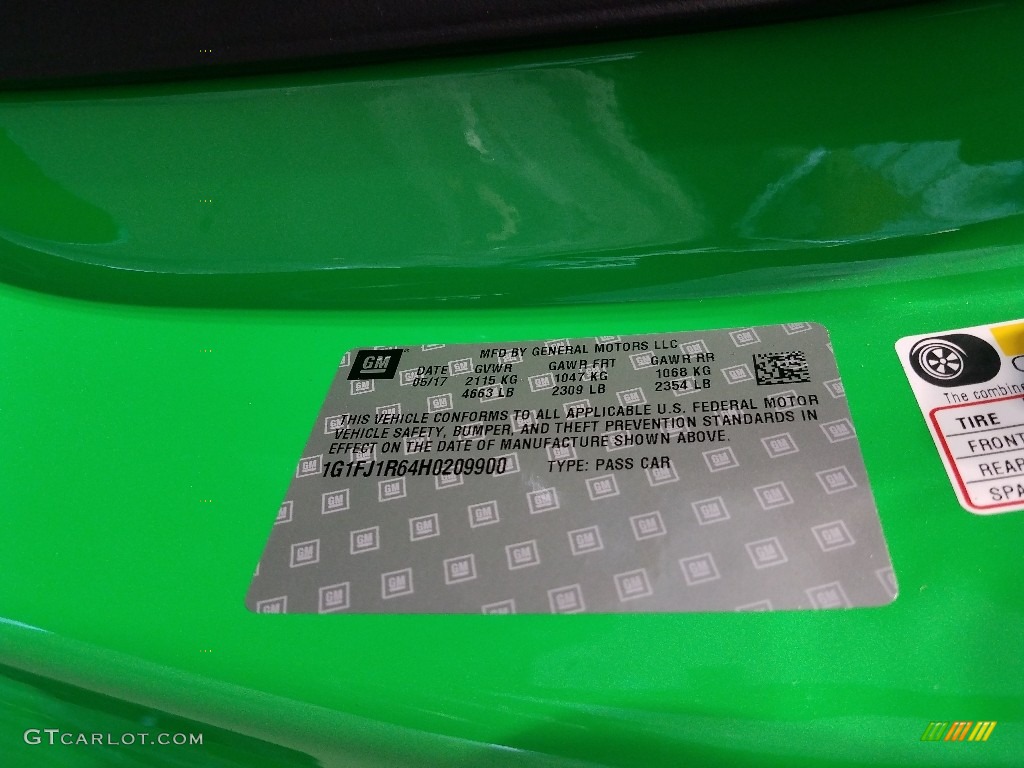 2017 Camaro ZL1 Coupe - Krypton Green / Jet Black photo #7