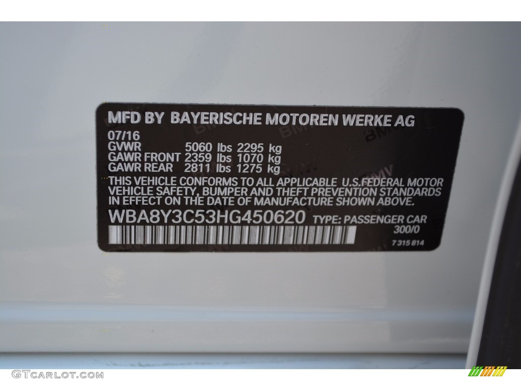 2017 3 Series 340i xDrive Gran Turismo - Alpine White / Black photo #33