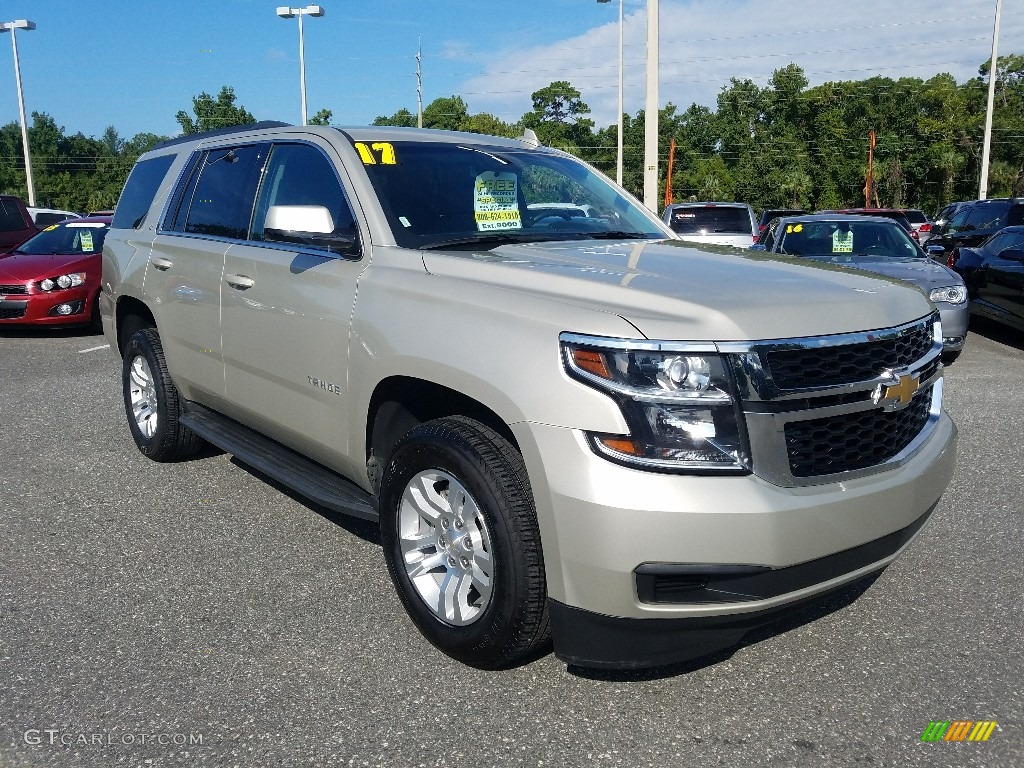 Champagne Silver Metallic 2017 Chevrolet Tahoe LT Exterior Photo #122127227