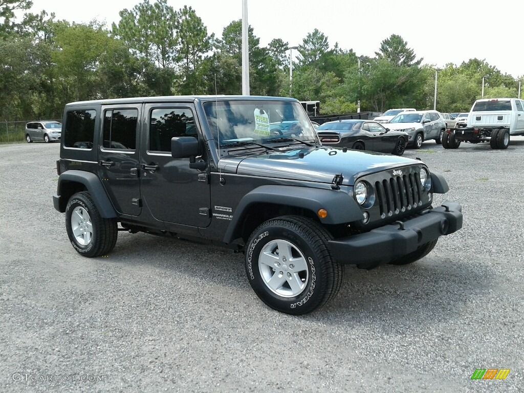 2017 Wrangler Unlimited Sport 4x4 - Granite Crystal Metallic / Black photo #7