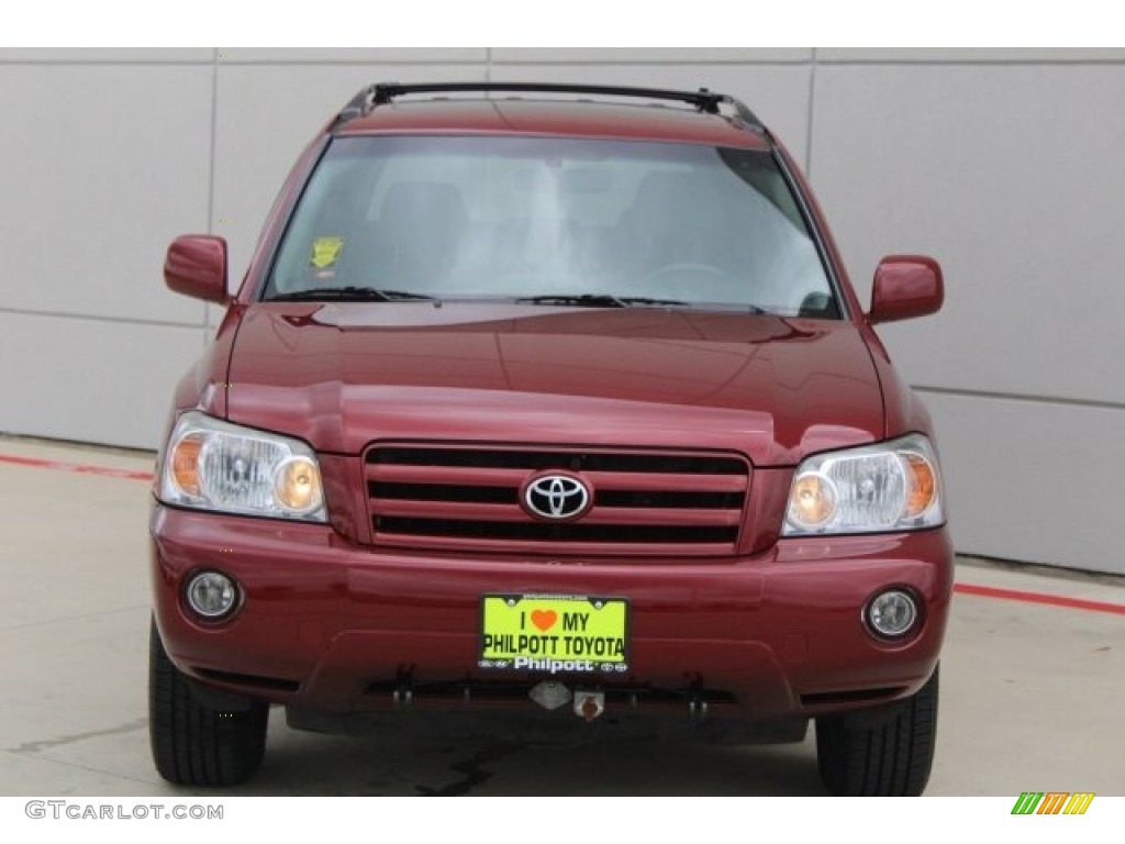 2007 Highlander V6 - Maroon / Ash Gray photo #2