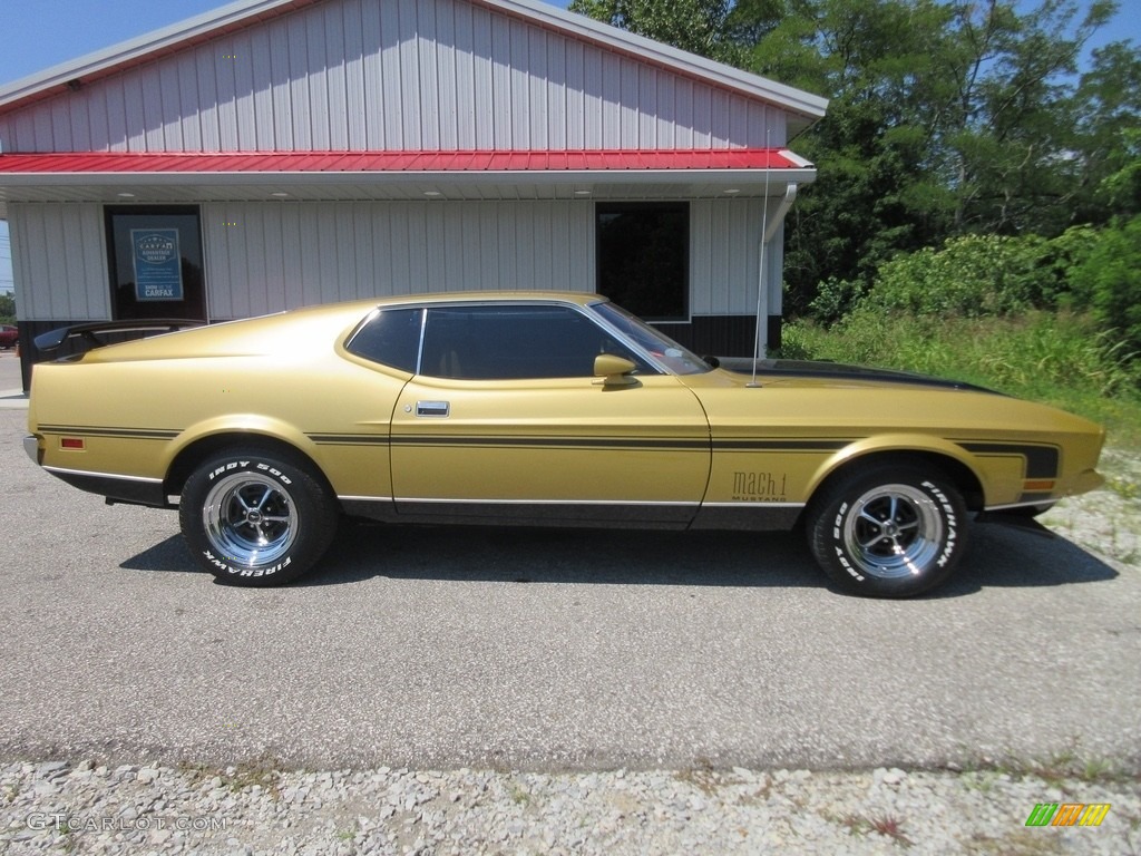 Medium Yellow Gold 1972 Ford Mustang Mach 1 Coupe Exterior Photo #122131841