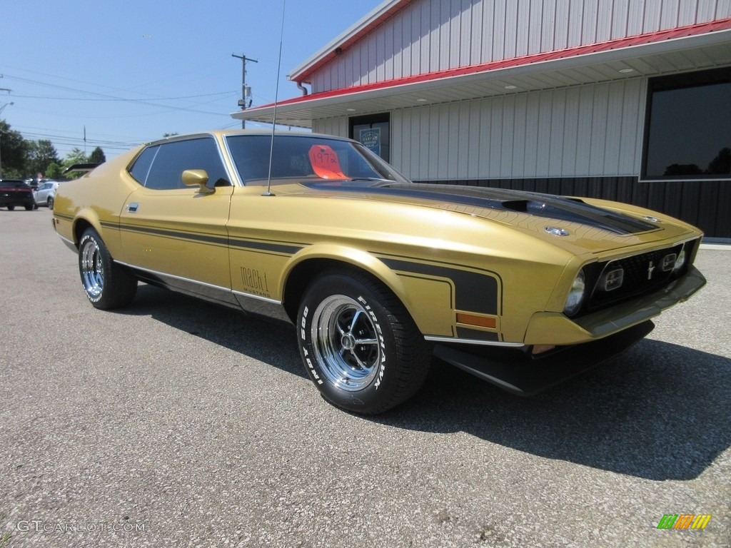 Medium Yellow Gold 1972 Ford Mustang Mach 1 Coupe Exterior Photo #122131970