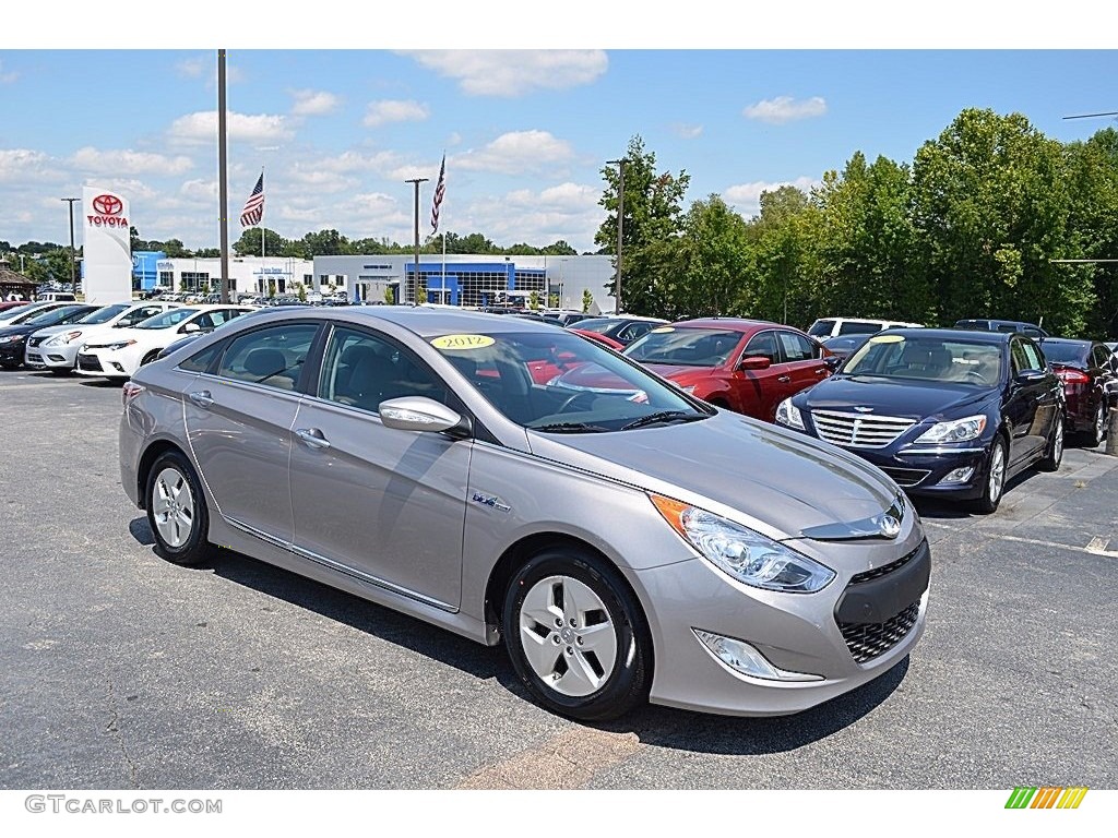 2012 Sonata Hybrid - Silver Frost Metallic / Gray photo #1