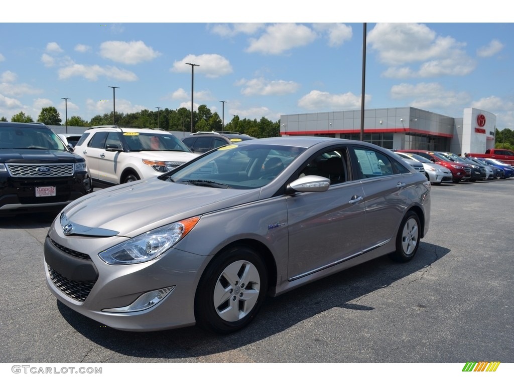 2012 Sonata Hybrid - Silver Frost Metallic / Gray photo #6