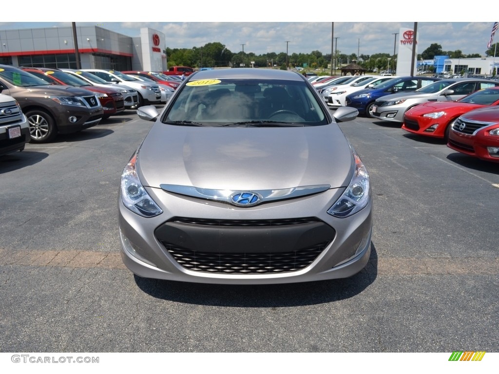 2012 Sonata Hybrid - Silver Frost Metallic / Gray photo #7