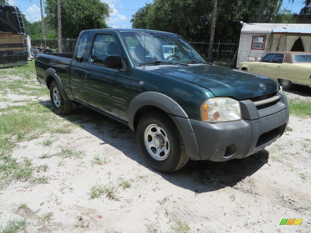 2002 Frontier XE King Cab - Alpine Green Metallic / Gray photo #2