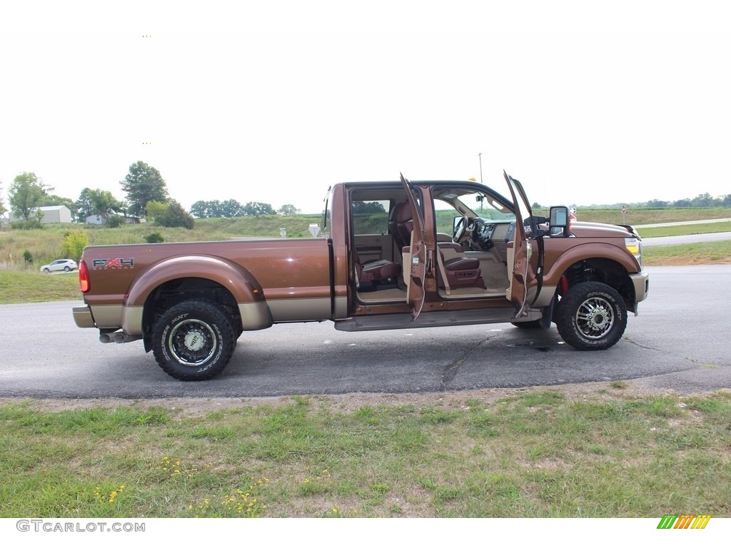 2011 F350 Super Duty Lariat Crew Cab 4x4 Dually - Golden Bronze Metallic / Adobe photo #2