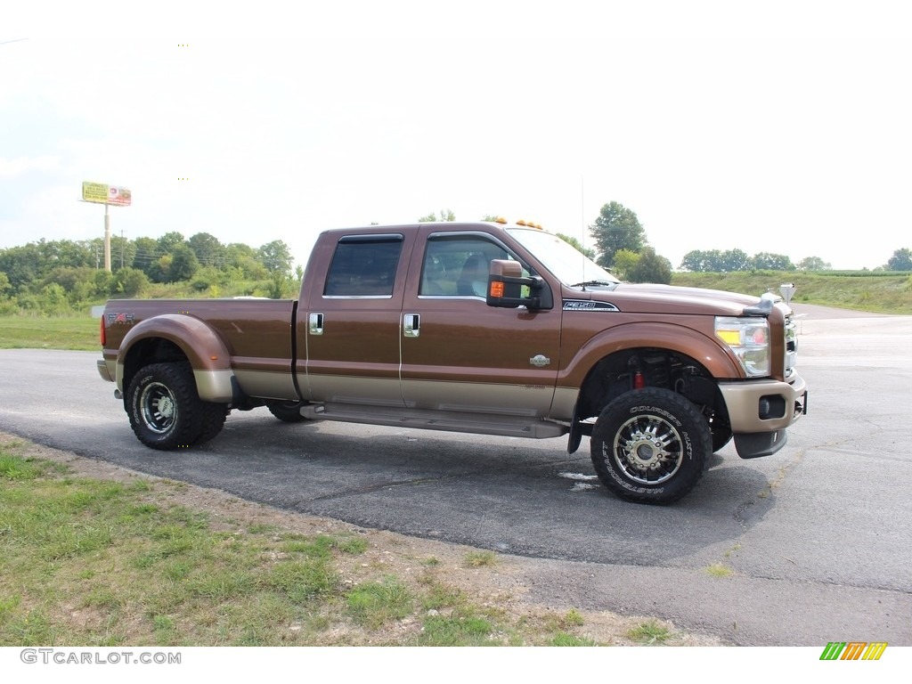 2011 F350 Super Duty Lariat Crew Cab 4x4 Dually - Golden Bronze Metallic / Adobe photo #9