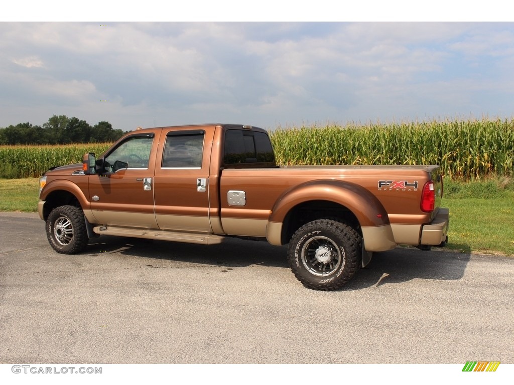 2011 F350 Super Duty Lariat Crew Cab 4x4 Dually - Golden Bronze Metallic / Adobe photo #30
