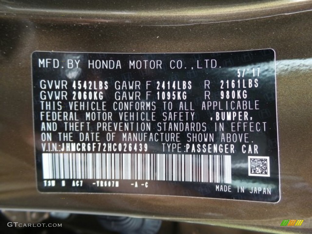 2017 Accord Hybrid Touring Sedan - Mandarin Gold Metallic / Black photo #8