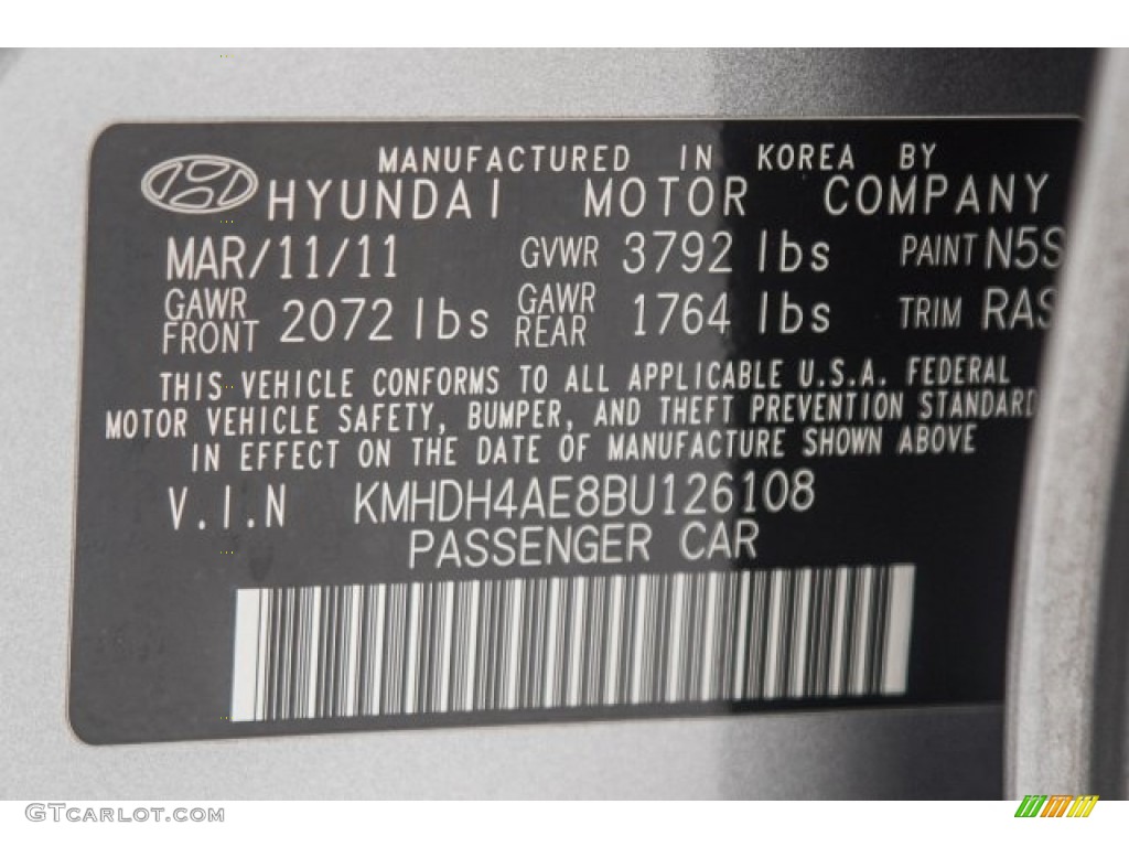 2011 Elantra GLS - Titanium Gray Metallic / Gray photo #28