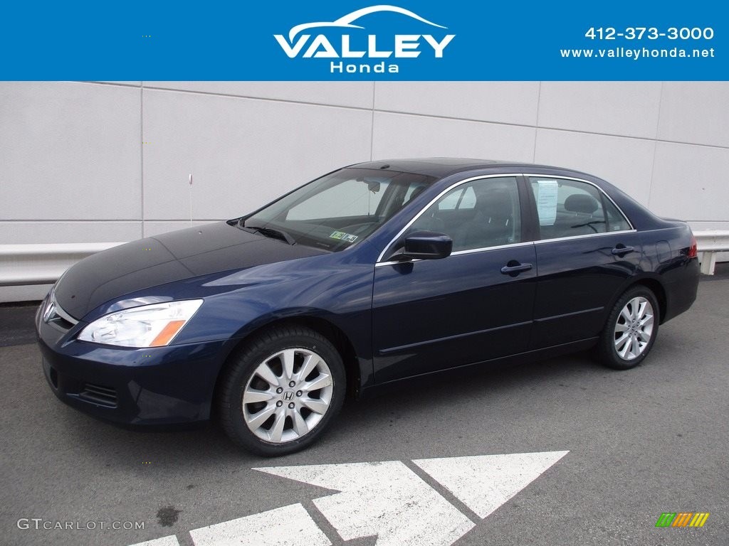 2007 Accord EX-L V6 Sedan - Royal Blue Pearl / Gray photo #1