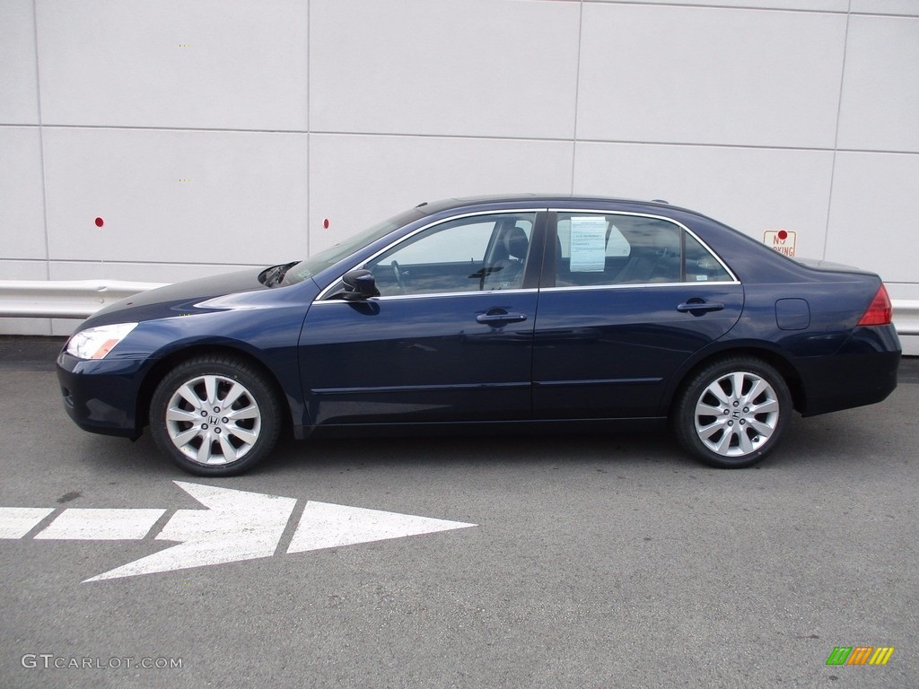 2007 Accord EX-L V6 Sedan - Royal Blue Pearl / Gray photo #2