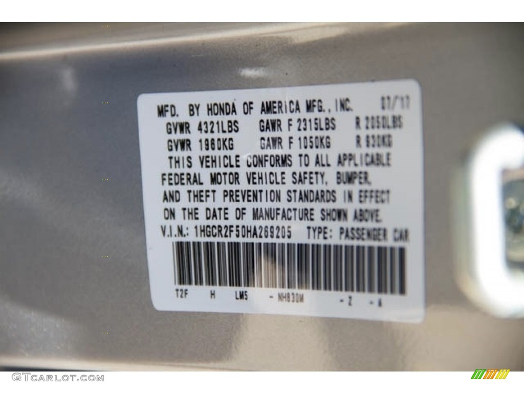 2017 Accord Sport Sedan - Lunar Silver Metallic / Black photo #16