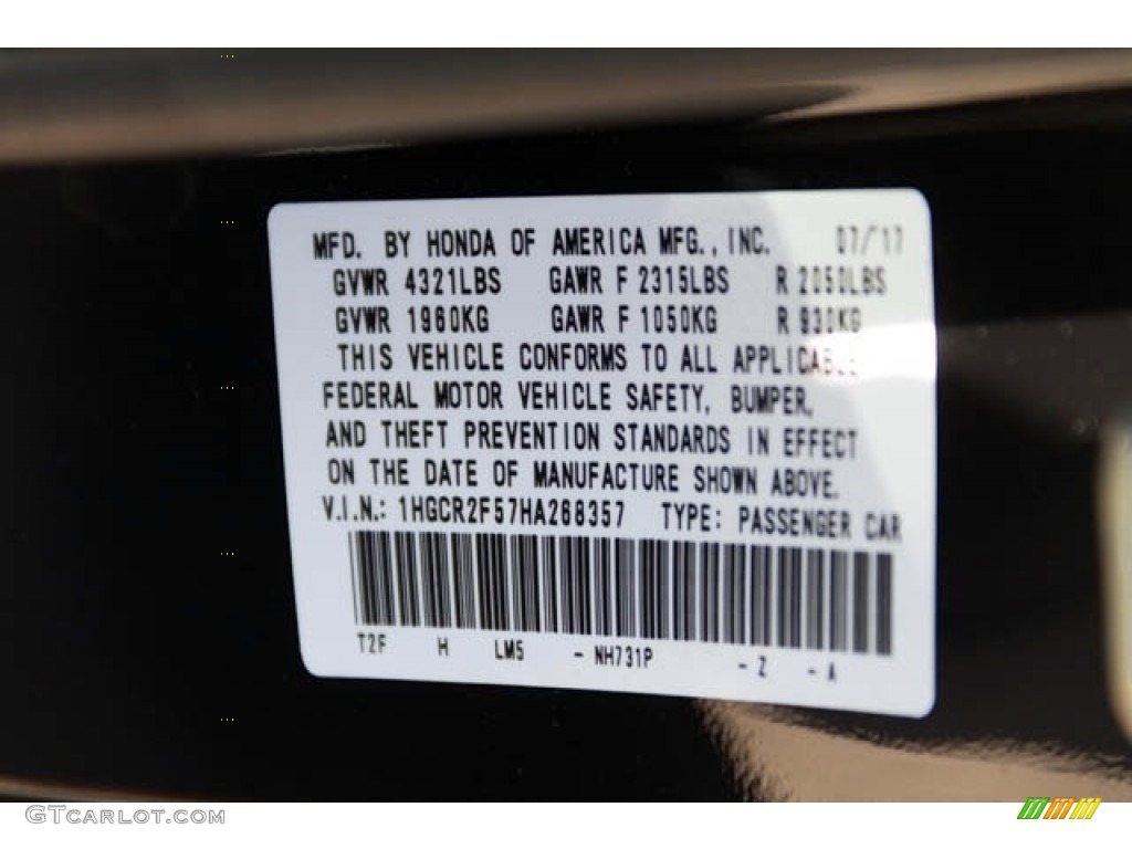 2017 Accord Sport Sedan - Crystal Black Pearl / Black photo #16