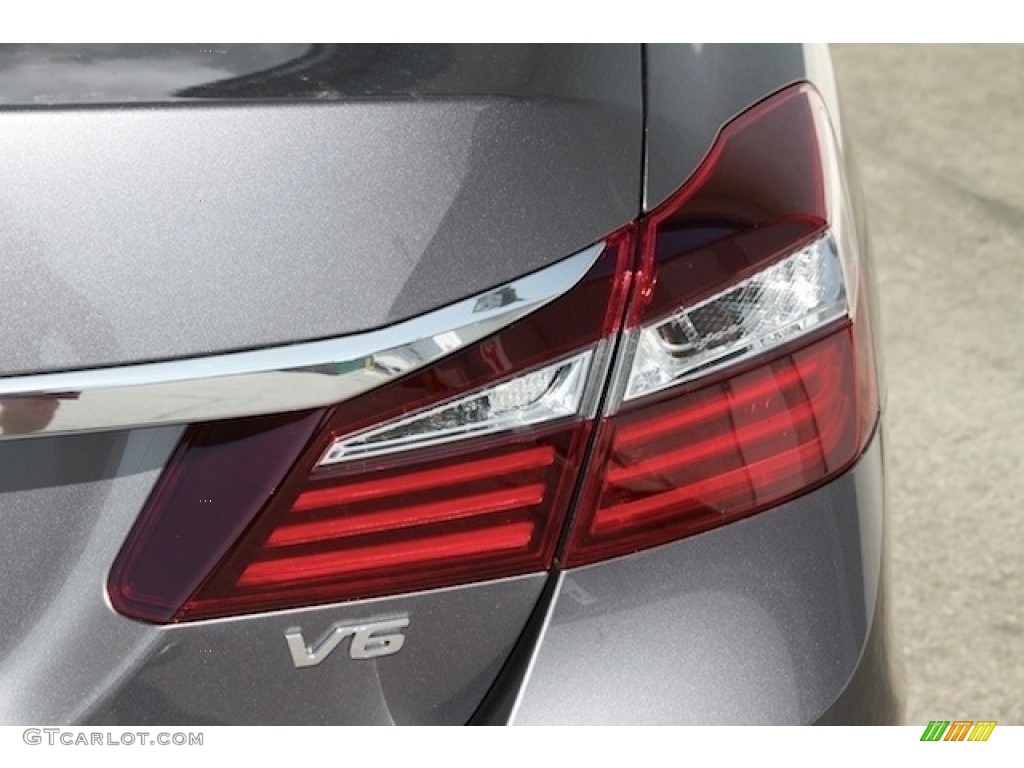 2017 Accord EX-L V6 Sedan - Modern Steel Metallic / Black photo #4