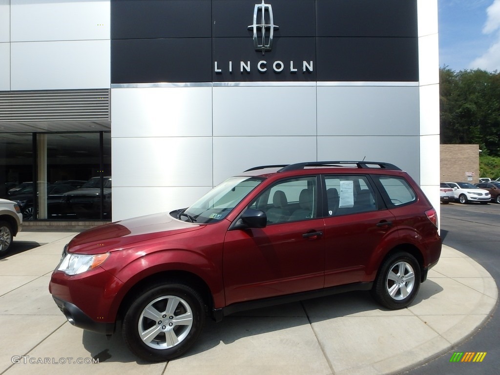 2013 Forester 2.5 X - Camellia Red Pearl / Platinum photo #1