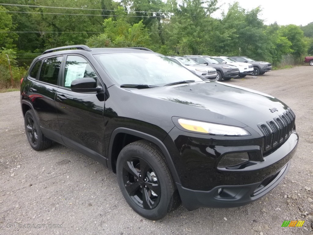 Diamond Black Crystal Pearl 2018 Jeep Cherokee Altitude 4x4 Exterior Photo #122198337
