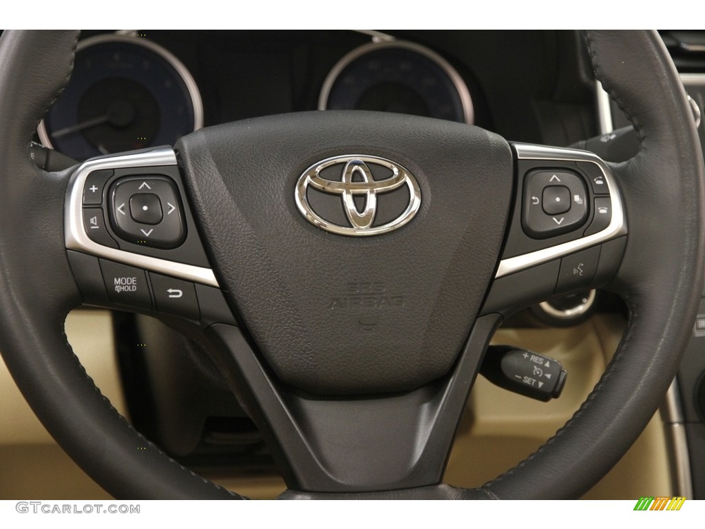 2015 Toyota Camry XLE V6 Almond Steering Wheel Photo #122199732