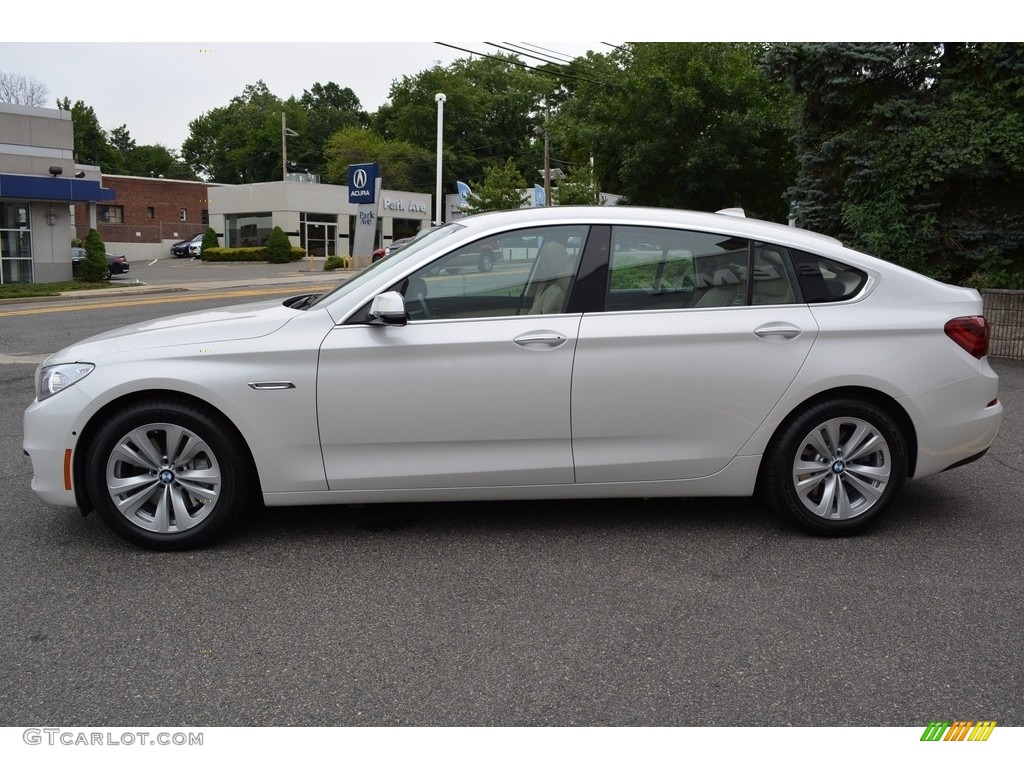 2017 5 Series 535i xDrive Gran Turismo - Mineral White Metallic / Venetian Beige/Black photo #5
