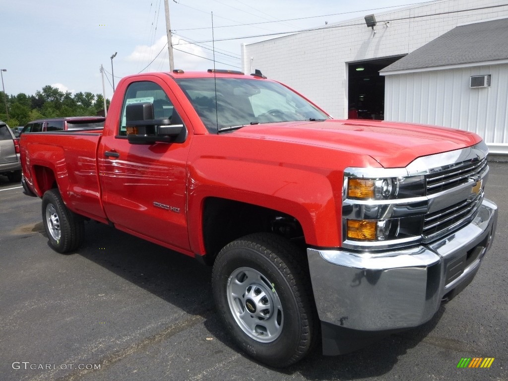 Red Hot 2018 Chevrolet Silverado 2500HD Work Truck Regular Cab 4x4 Exterior Photo #122201934