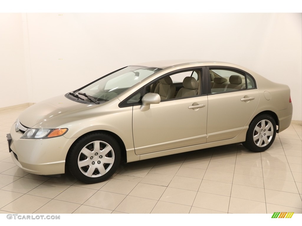 2008 Civic LX Sedan - Borrego Beige Metallic / Ivory photo #3