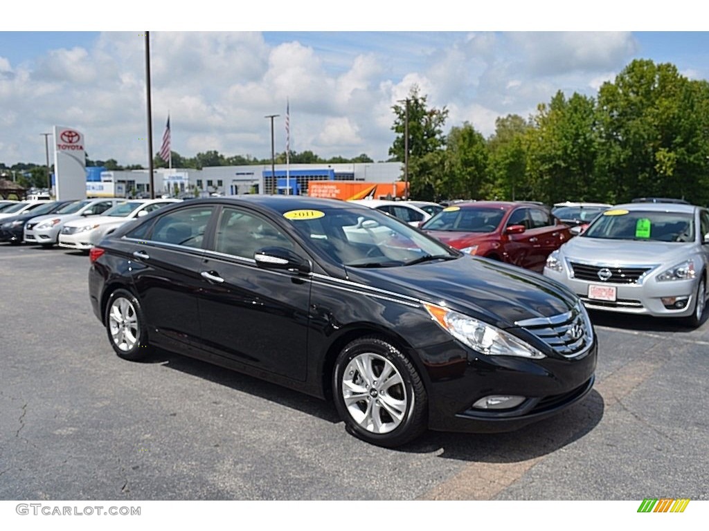 2011 Sonata Limited - Midnight Black / Gray photo #1