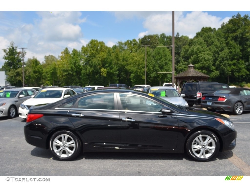 2011 Sonata Limited - Midnight Black / Gray photo #2