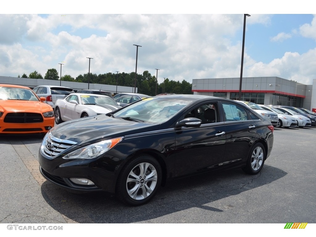 2011 Sonata Limited - Midnight Black / Gray photo #6