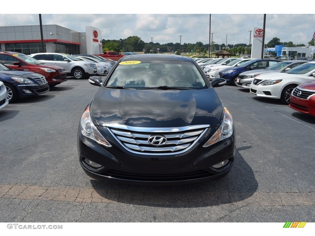 2011 Sonata Limited - Midnight Black / Gray photo #7