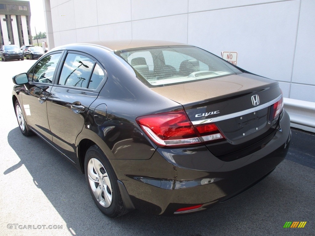 2014 Civic LX Sedan - Kona Coffee Metallic / Black photo #3
