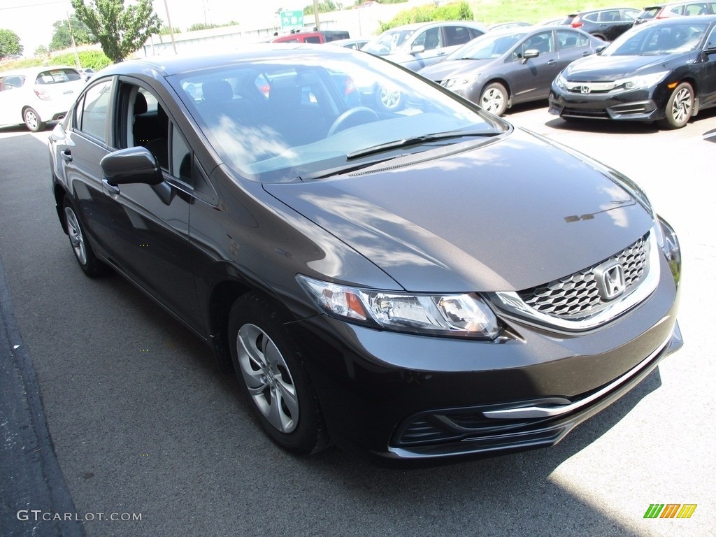 2014 Civic LX Sedan - Kona Coffee Metallic / Black photo #6