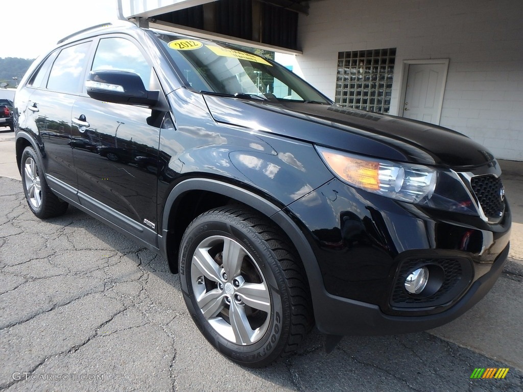 2012 Sorento EX V6 AWD - Ebony Black / Beige photo #8