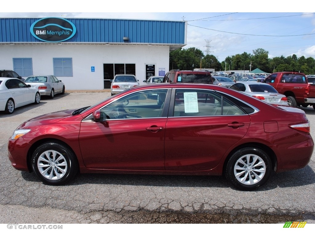 2015 Camry LE - Ruby Flare Pearl / Almond photo #2