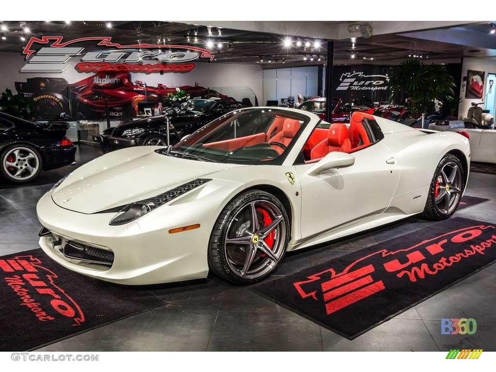 2014 458 Spider - Bianco Avus (White) / Rosso photo #1