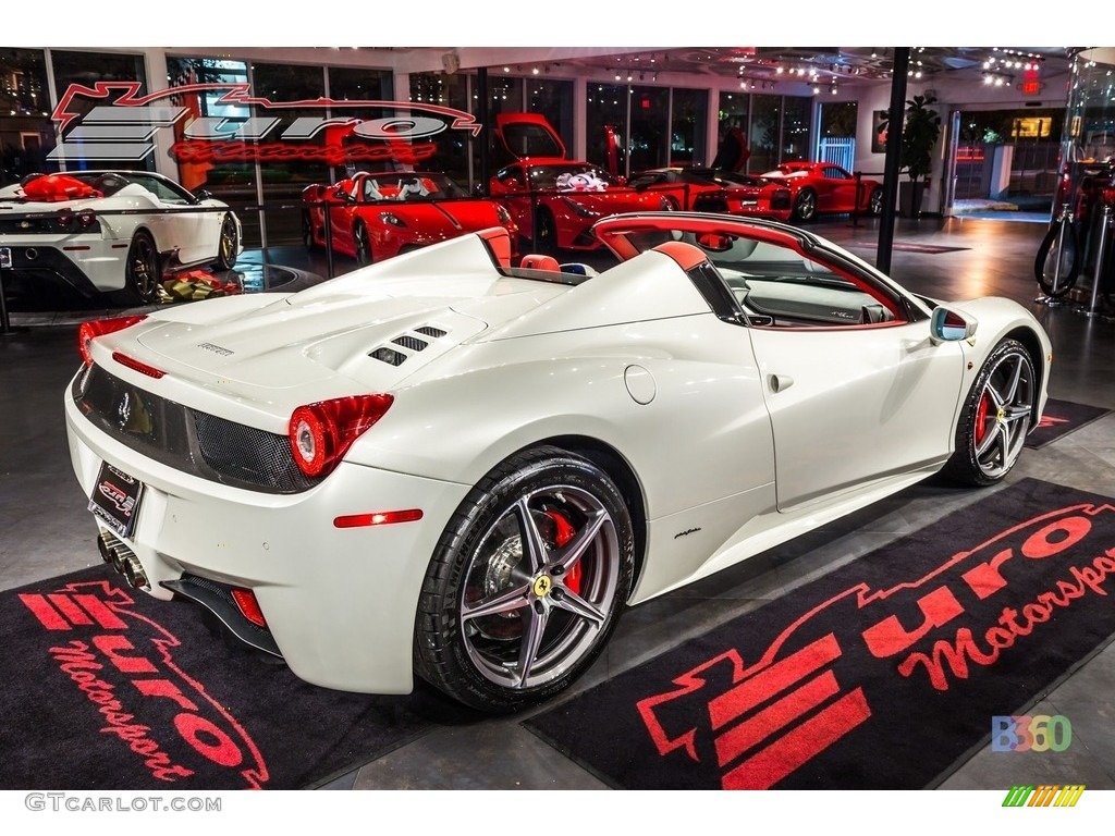 2014 458 Spider - Bianco Avus (White) / Rosso photo #7