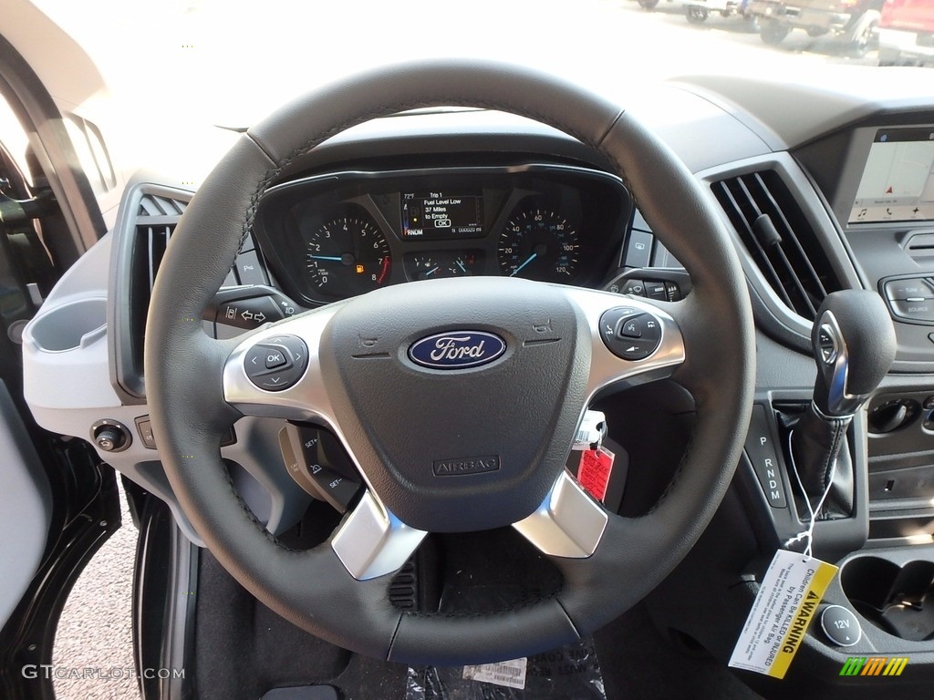 2017 Ford Transit Wagon XL Charcoal Black Steering Wheel Photo #122234736