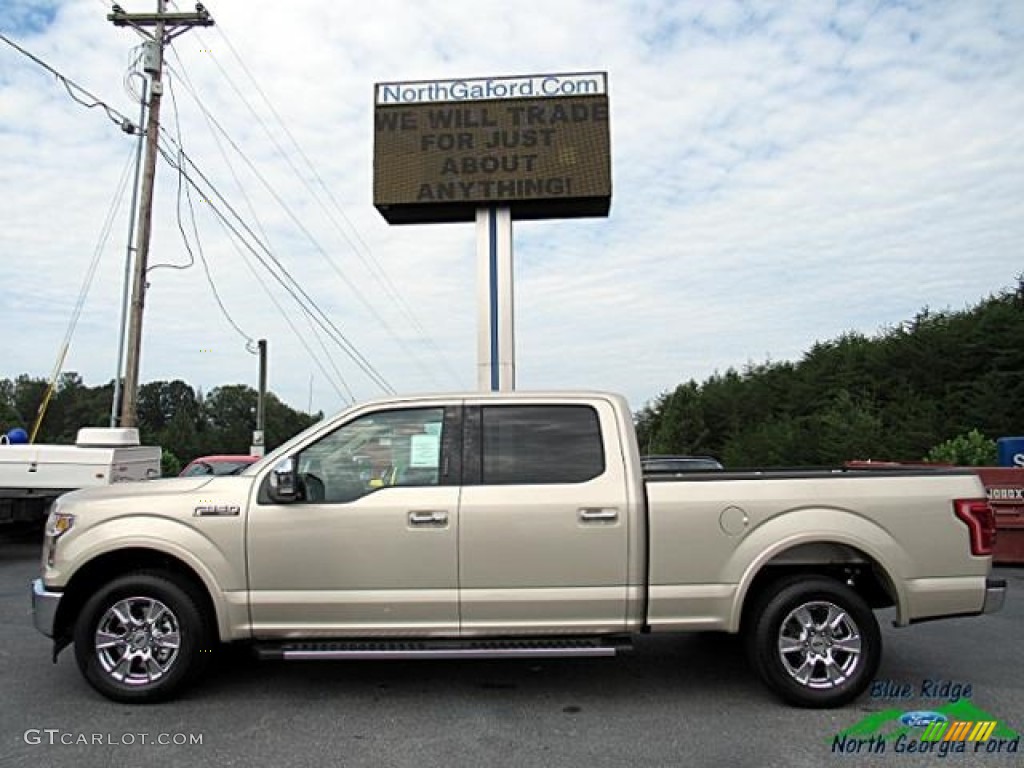 2017 F150 Lariat SuperCrew - White Gold / Light Camel photo #2