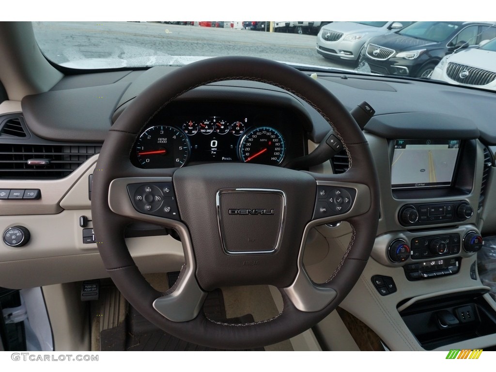 2017 GMC Yukon Denali Cocoa/­Shale Steering Wheel Photo #122237466