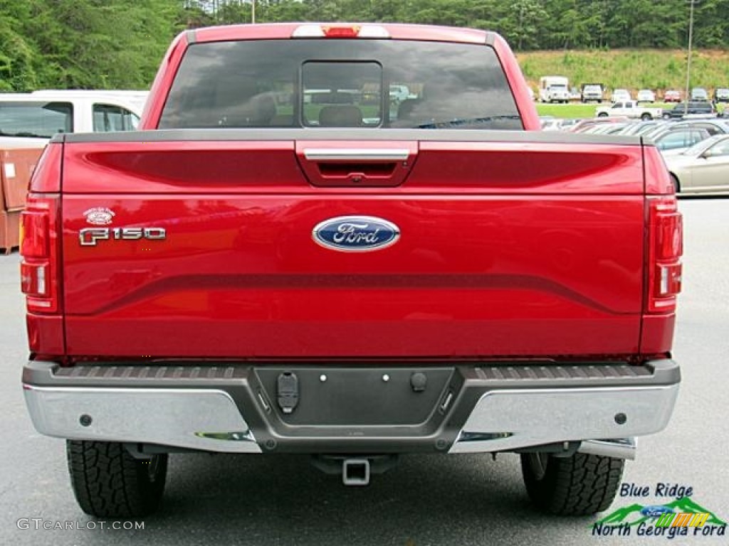2017 F150 Lariat SuperCrew 4X4 - Ruby Red / Light Camel photo #4