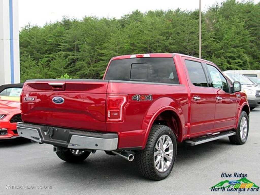2017 F150 Lariat SuperCrew 4X4 - Ruby Red / Light Camel photo #5