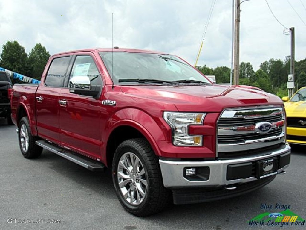 2017 F150 Lariat SuperCrew 4X4 - Ruby Red / Light Camel photo #7