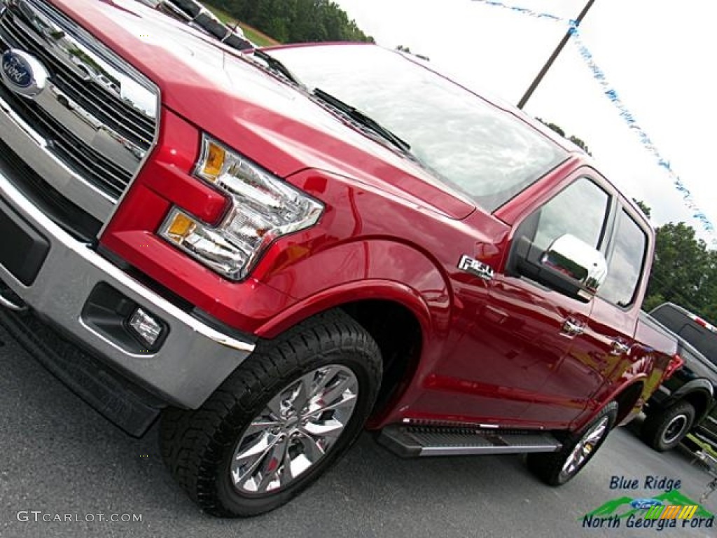 2017 F150 Lariat SuperCrew 4X4 - Ruby Red / Light Camel photo #36