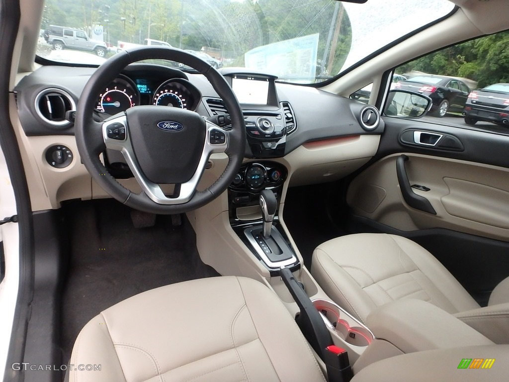 2016 Fiesta Titanium Hatchback - White Platinum Metallic Tri-coat / Medium Light Stone photo #17