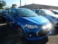 2017 Kinetic Blue Metallic Chevrolet Sonic LT Hatchback  photo #3