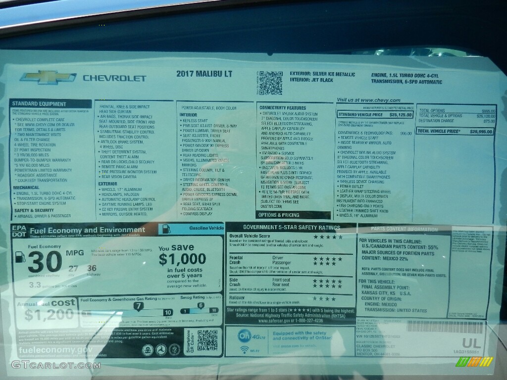 2017 Malibu LT - Silver Ice Metallic / Jet Black photo #3