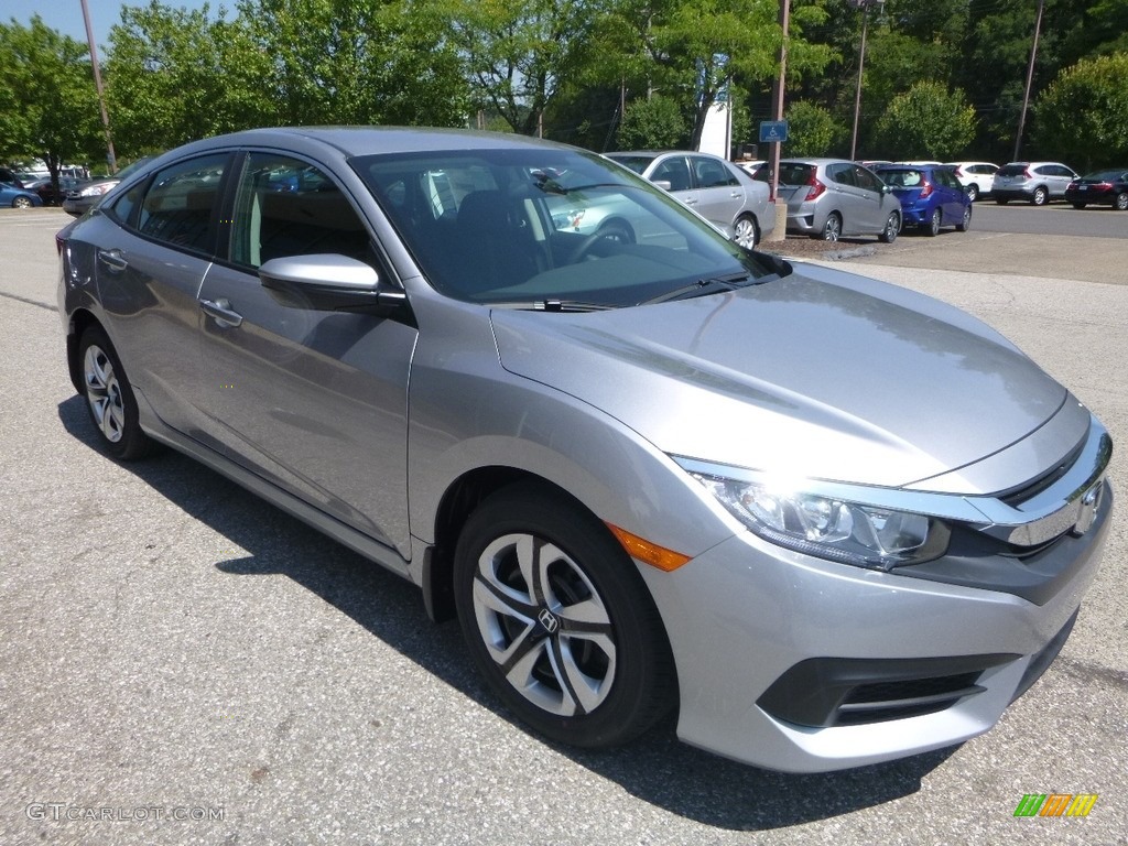 2017 Civic LX Sedan - Lunar Silver Metallic / Black photo #5